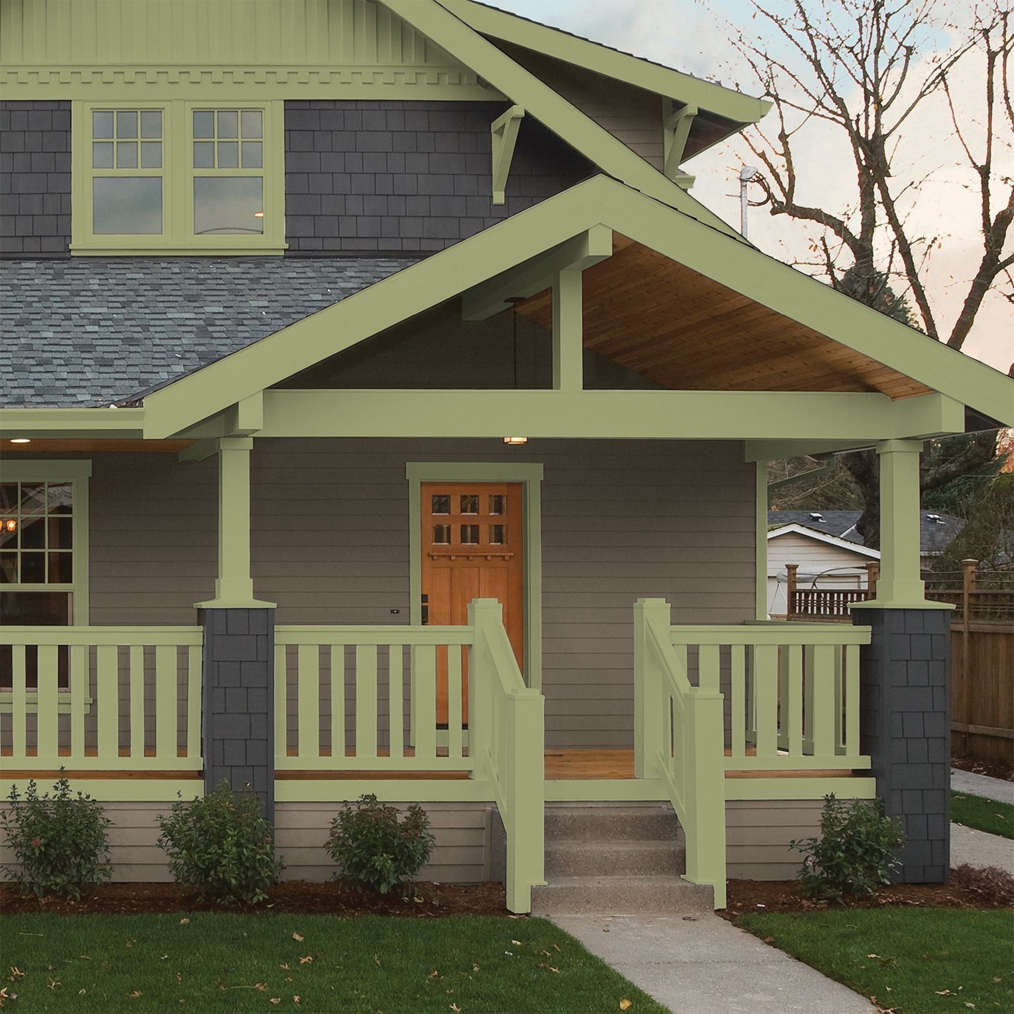 Glidden HEP Dill / Green Semi-Gloss Exterior Paint with Primer, 1 Gallon
