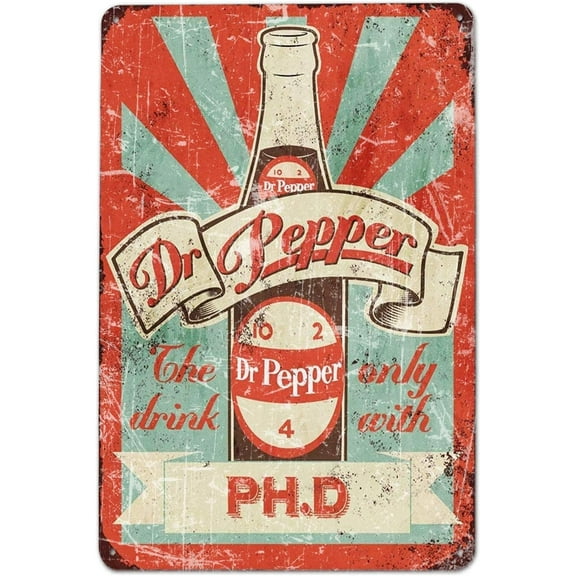 Dr Pepper Bar Funny Tin Signs Outdoor Wall Plaques Vintage Room Decor Signs Man Cave Decor Whiskey Bar Vintage Decor Signs Size: 11.8 X 7.8 Inches