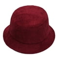 thumbnail image 2 of Eoperou Bucket Hat Folding Plain Low Profile Solid Color Casual Keep Warm Corduroy Winter Thermal Men Women Fisherman Cap for Outdoor, 2 of 7
