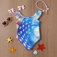 thumbnail image 6 of Grblisyd 4th of July Girls Swimsuit American Flag Crew Neck Flutter Sleeve Swimwear Beach Quick Dry Independence Day Bathing Suit for Kids 7-8 Years, 6 of 6