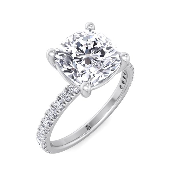 Tampa Moissanite Cushion Cut Lab Diamond Engagement Ring With