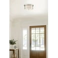 thumbnail image 6 of Kira Home Sienna 13" Lattice Drum Flush Mount, Silver Ceiling Light, White Linen Shade, Glass Diffuser, Brushed Nickel, 6 of 8