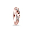 thumbnail image 3 of Mia Diamonds 14kt Rose Gold Womens Round Diamond Milgrain Crossover Band Ring 1/20 Cttw, 3 of 4