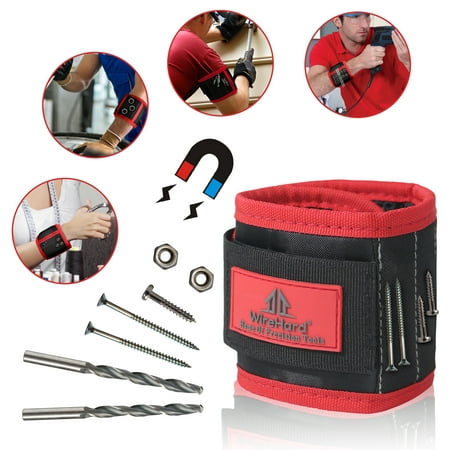 PREMIUM Magnetic Wristband / Armband with Strong Magnets for Holding Screws, Nails, Bolts, Drilling and Screwdriver Bits set - for Holding Sewing Tools - The Best Tools Gifts For Men - Handyman - (Best New Tools For Dad)