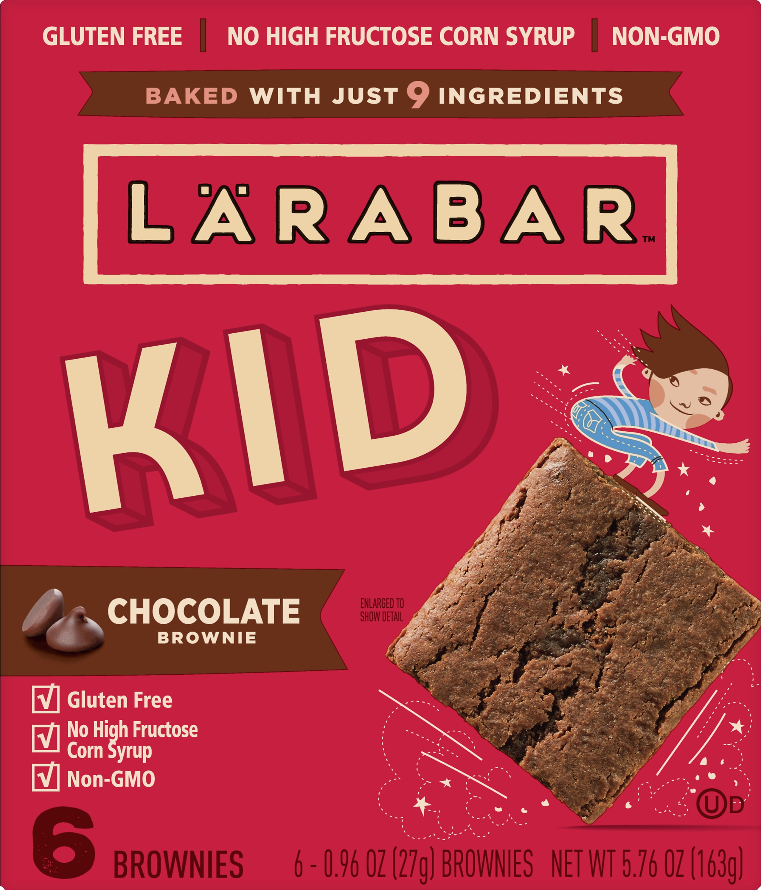 Larabar Kid, Gluten Free Bar, Chocolate Brownie, 6 ct, 5.76 oz