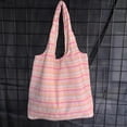 thumbnail image 4 of Livrdious Shoulder Bag for Women Striped Canvas Tote Bag Large Capacity Handbag with Inner Pockets, Lightweight Travel Bag, 4 of 5