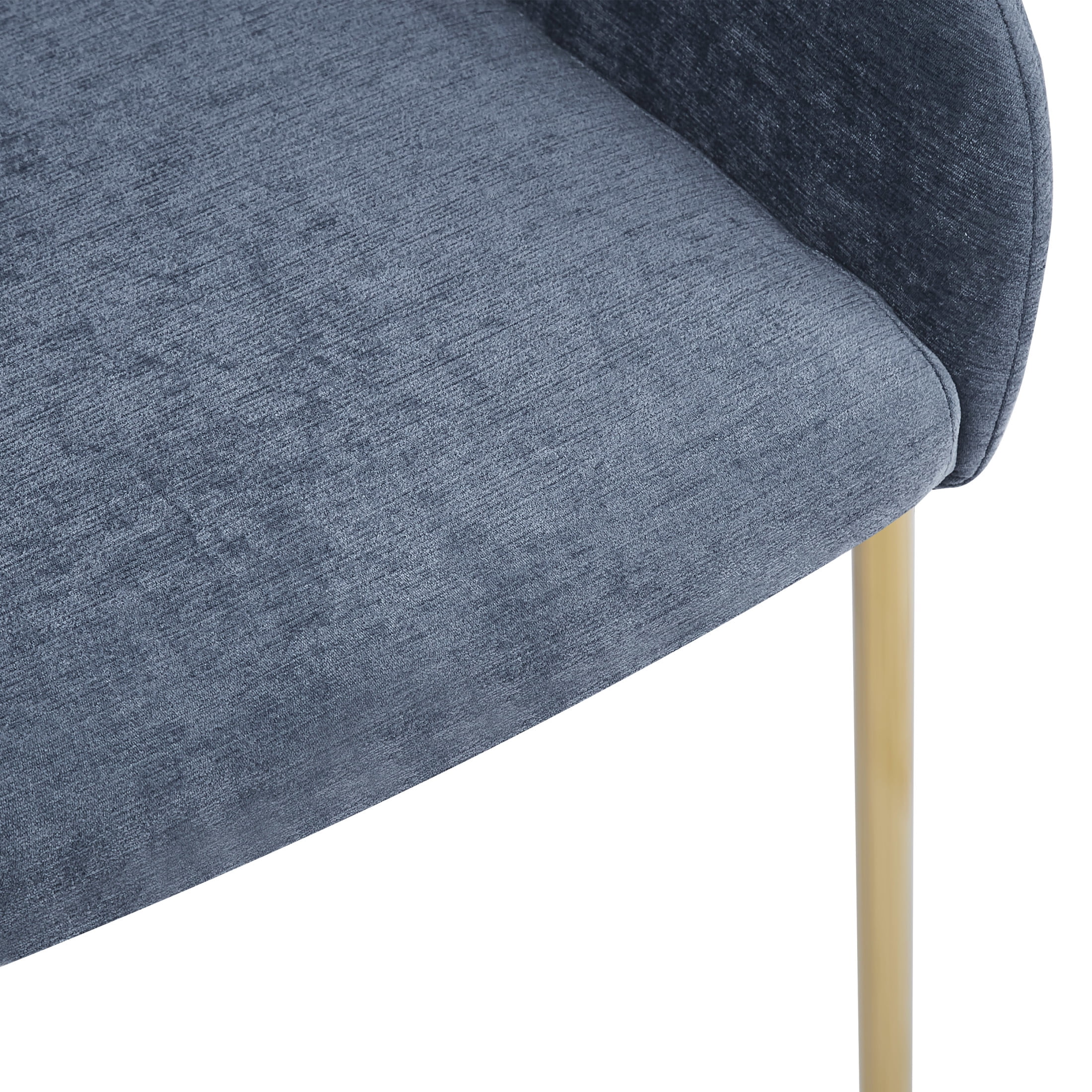 Set of 2 Blue Polyester Round Back Dining Chairs