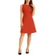 thumbnail image 2 of INSPIRE CHIC Vestidos midi sin mangas de color sólido para mujeres en el trabajo S Naranja Rojo, 2 of 6