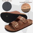 thumbnail image 3 of SHIQI-Mens Sandals,Beach Slides Cork Footbed Slippers with Adjustable Buckle Straps Size 7-13, 3 of 4