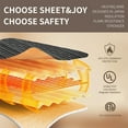 thumbnail image 3 of Sheet&Joy Heated Blanket Electric Grey Throw - 50"x60" Heating Blanket 8 Hours Auto-Off 8 Heat Level Over-Heat Protection Ribbed Flannel Sherpa Electric ETL Certification, 3 of 8