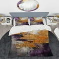 thumbnail image 2 of Designart "Gold Purple Fractal III" Modern Bedding Covert Set - Fractals Gold Abstract Bed Set With 1 Sham, 2 of 6