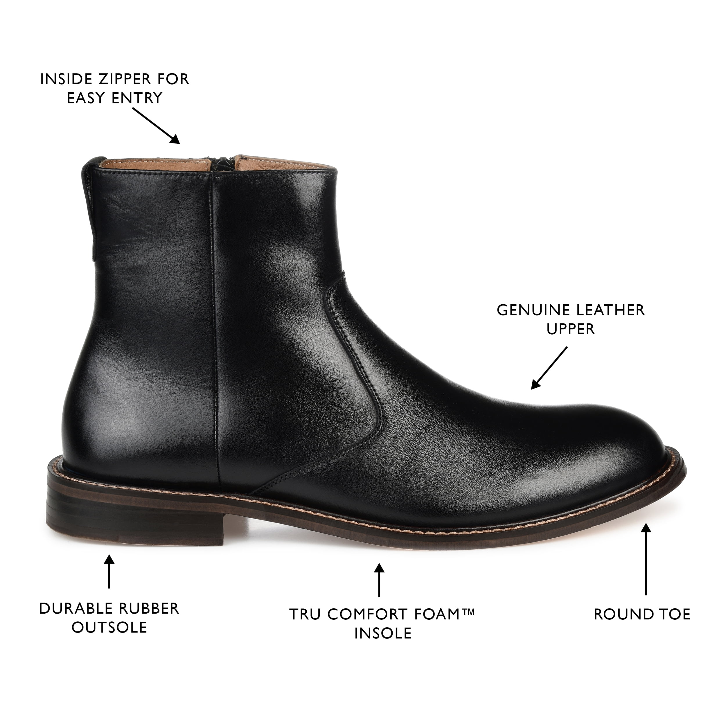 Thomas & Vine Mens Faust Pull-on Round Toe‎ Chelsea Boot Size 13 Thomas & Vine Mens Faust Pull-on Round Toe Chelsea Boot  main image 4