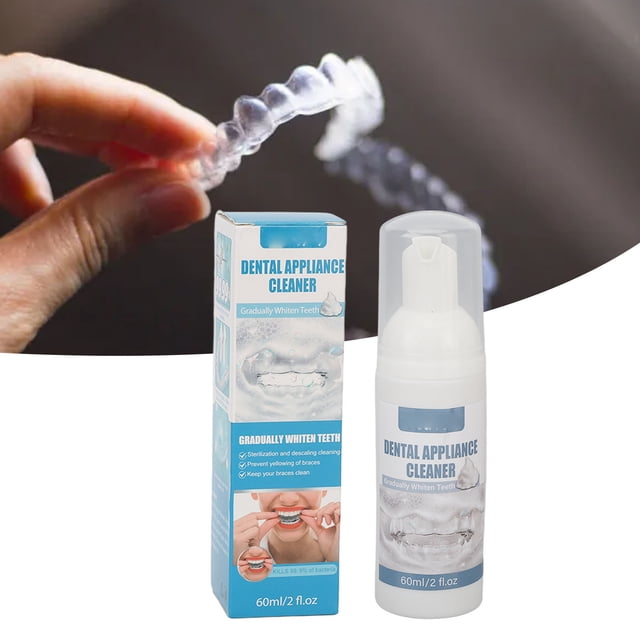Suero Limpiador De Alineadores, Ingredientes Seguros Eliminación De Manchas Limpiador De Alineadores Eliminación De Olores 2 Piezas 60 Ml Fragancia Ligera Para Uso Diario