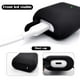 thumbnail image 4 of Estuche para Airpods con clip, compatible con carga inalámbrica, de silicona, a prueba de golpes, compatible con Apple AirPods 2.ª y 1.ª generación, estuche de carga, color negro, 4 of 4