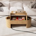 thumbnail image 4 of Oubayajia Fluted Coffee Table with Lifting Top and Hidden Storage, Mid Century Modern Coffee Table for Living Room, Office, Natural, 4 of 7