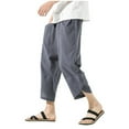 thumbnail image 1 of HXWCHs Pantalon Décontracté en Lin pour Homme Résistant aux Plis Tenue de Golf Gris TTTG, 1 of 9