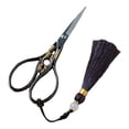 thumbnail image 3 of Chinese Household Scissors Retro Design Embroidery Scissors Carving Scissors golden brown tassel, 3 of 9
