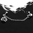 thumbnail image 5 of Opolski Punk Style Surgical Steel Crown Skeleton Ear Stud Chain Earring Piercing Jewelry, 5 of 8