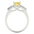 thumbnail image 4 of 2.5 ctw 3 Stone Anniversary Ring for Women | Oval Cut Simulated Yellow Diamond | Hyperallergenic Solid 18K White Gold, 4 of 5