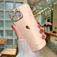 thumbnail image 2 of iPhone 12 Pro Case for Women Girl Cute Love-Heart Luxury Bling Plating Soft Back Cover Raised Full Camera Protection Bumper Silicone Shockproof Phone Case for iPhone 12 Pro, Pink, 2 of 14