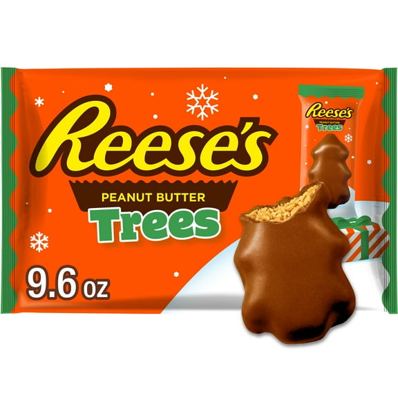 Reese's Milk Chocolate Snack Size Peanut Butter Trees Christmas Candy, Bag 9.6 oz
