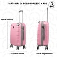 thumbnail image 4 of Maleta Carry On Rosa Pastel Para 10 Kg Con Candado de Combinación Fija 4 Llantas Desmontables, 4 of 8