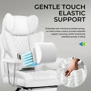 GTRACING Ergonomic Executive Cozy Fabric Gaming Office Chair with Footrest, White