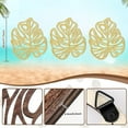 thumbnail image 3 of XMHYTOP 3 Pcs Wooden Palm Leaves Wall Art Tropical Leaf Wall Art Boho Plant Wall Decor for Living Room Kitchen Bedroom Vintage Plaque (Gold), 3 of 4