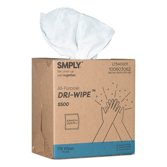SMPLY Dri-Wipe, Durable & Reusable, Cleaning Cloths & Wipes, 176 Count, 10 Pack