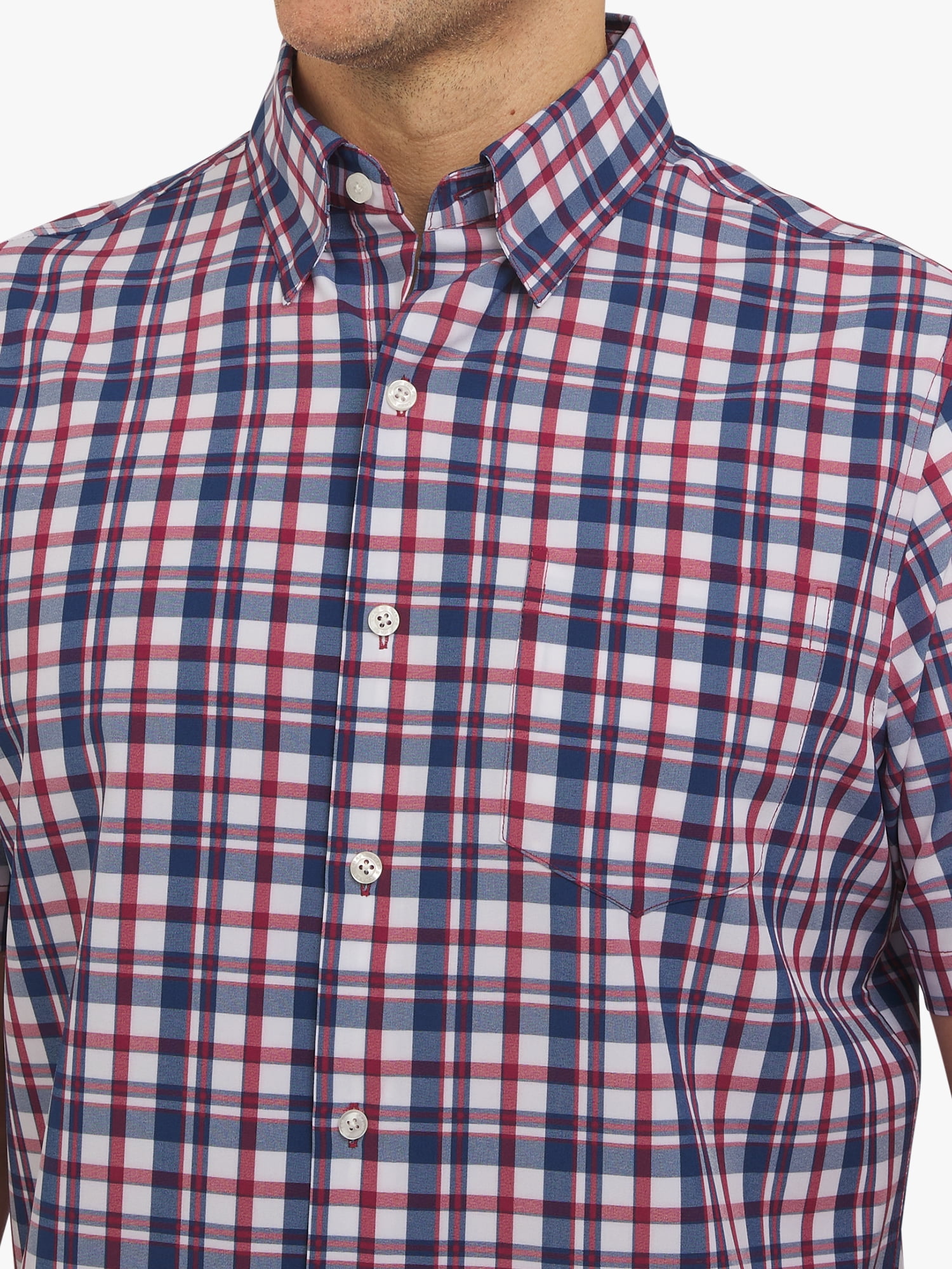 Chaps Men's and Big Men's Short Sleeve Everyday Performance Woven Shirt, Sizes S-3XL