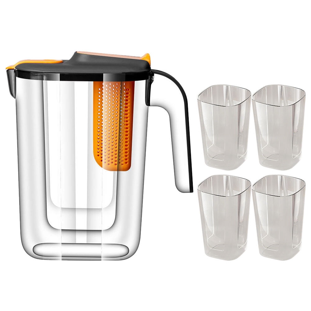 PARBEE 1 Gallon Plastic Tea Pitcher, Fridge Water Carafe Jug, Straining  Iced Tea Pitcher with Spout, Lemonade Juice Beverage Container with  Strainer