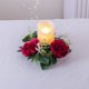 thumbnail image 3 of ¡Compra Inteligente!, Corona de velas de rosas, anillo de flores de seda artificial, corona de velas de hojas, decoración de candelabros para mesa de fiesta de San Valentín y bodas Akmoler, 3 of 7