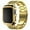gold, variant on YuiYuKa Silicone Protector case+metal strap For apple watch band 45mm 44mm 42mm 41mm 40/38 stainless steel bracelet series 8 3 4 5 6 se 7 - black