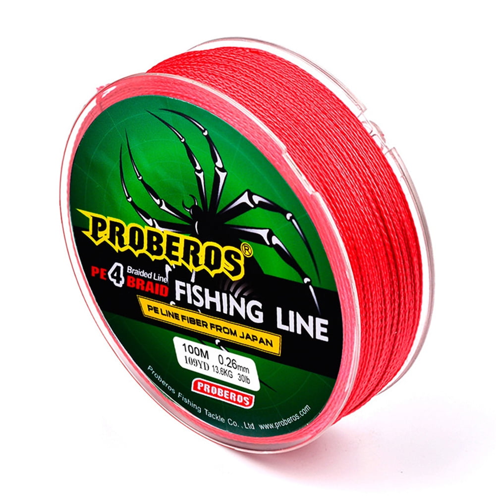 100m Super Strong Braided Wire Fishing Line PE Material Multifilament Carp Fishing Rope, Size: 0.18mm/1.0/15LB, Red