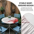thumbnail image 2 of Marble Red Round Tablecloth for 55-60 Inch Tables,Fitted Table Cover with Elastic Edge,Gold White Modern Gradient Ocean Wavy Ripple Waterproof Outdoor Table Cloth Protector for Patio Garden Dinner, 2 of 9