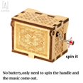 thumbnail image 4 of Gustave Hand Crank Music Box, You are My Sunshine Wooden Engraved Musical Case Crafts, Mechanism Antique Carved Musical Box Gifts for Daughter Kids (White), 4 of 12