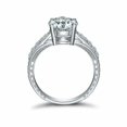 thumbnail image 3 of HeartsAndYou 2.5ct Round Moissanite Engagement Ring for Women Milgrain Accent Solitaire 18k White Gold over Silver, 3 of 9