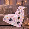 thumbnail image 5 of Playful Black Cats Friendly Ghosts Halloween, Playful Pet Portrait Pattern, Warm Flannel Blanket for Kitchen and Dining Room, Cat Lovers Halloween Gift, Pet Lover Home Decor, 5 of 7