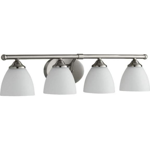 The Holloway Road 4 Light Bathroom Light in Bailey Street Home Home Collection Style 29.25 inches Wide By 6.75 inches High-Satin Nickel Finish Bailey