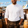 thumbnail image 2 of VeFlora Men's Oktoberfest Outfits, Short Sleeve Button Down Oktoberfest Shirts for Men, October Festival Dress Shirt, Casual Top for Oktoberfest, Party and Daily Wear(White2/XL), 2 of 5