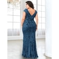 thumbnail image 6 of AURA Plus Size Evening Dress Slim Fit Fishtail Long Formal Banquet Gown Spandex Embroidery 0XL 4XL, 6 of 7