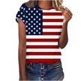 thumbnail image 7 of 4th of July Patriotic T-Shirts Women American Flag Print Casual Short Sleeve Tee Tops, 7 of 7