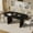 Black1, variant on KATBOC 70in Modern Dining Table, Black MDF Kitchen Table with Corrugated Legs, Matte Spray-Painted for 2-8 People, Durable for Family Dining, Parties & Small Spaces, Black