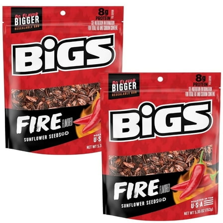 BIGS Fire Sunflower Seeds, 5.35 oz (Pack of 2), Crunchy