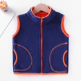 thumbnail image 2 of GiLiling Boys Sherpa Fleece Vest Coat Zipper Lightweight Stand Collar Sleeveless Jacket Toddler Kids Fall Winter Thick Warm Coat (Navy, 1-2 Years), 2 of 9