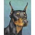 thumbnail image 2 of Sands, Jill 12x14 Gold Ornate Wood Framed with Double Matting Museum Art Print Titled - Dog Portrait-Dobie, 2 of 4