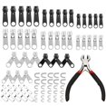 thumbnail image 1 of Kit de reparación de cremalleras Yuxing 85 piezas deslizador de Cremallera negro y plateado, 1 of 5