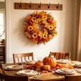 thumbnail image 5 of SHENGXINY Halloween Wreaths,Warm Harvest Sunflower Pumpkin Maple Wreath for Wall Entryway Fall Festive Hanging Ornament, 5 of 7