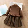 thumbnail image 4 of ATOGUTA Girl Sleeveless Sweater Dresses and Long Sleeve Ruffle Knitted Cardigan 2 Piece Fall Outfits Size 1T-7, Brown, 4 of 6
