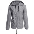 thumbnail image 4 of QJUHUNG Clearance! Spring Autumn Women Jacket  Hooded Two Side Wear Drawstring Cartoon Print Outwear Female Loose Coat Windbreaker, 4 of 5